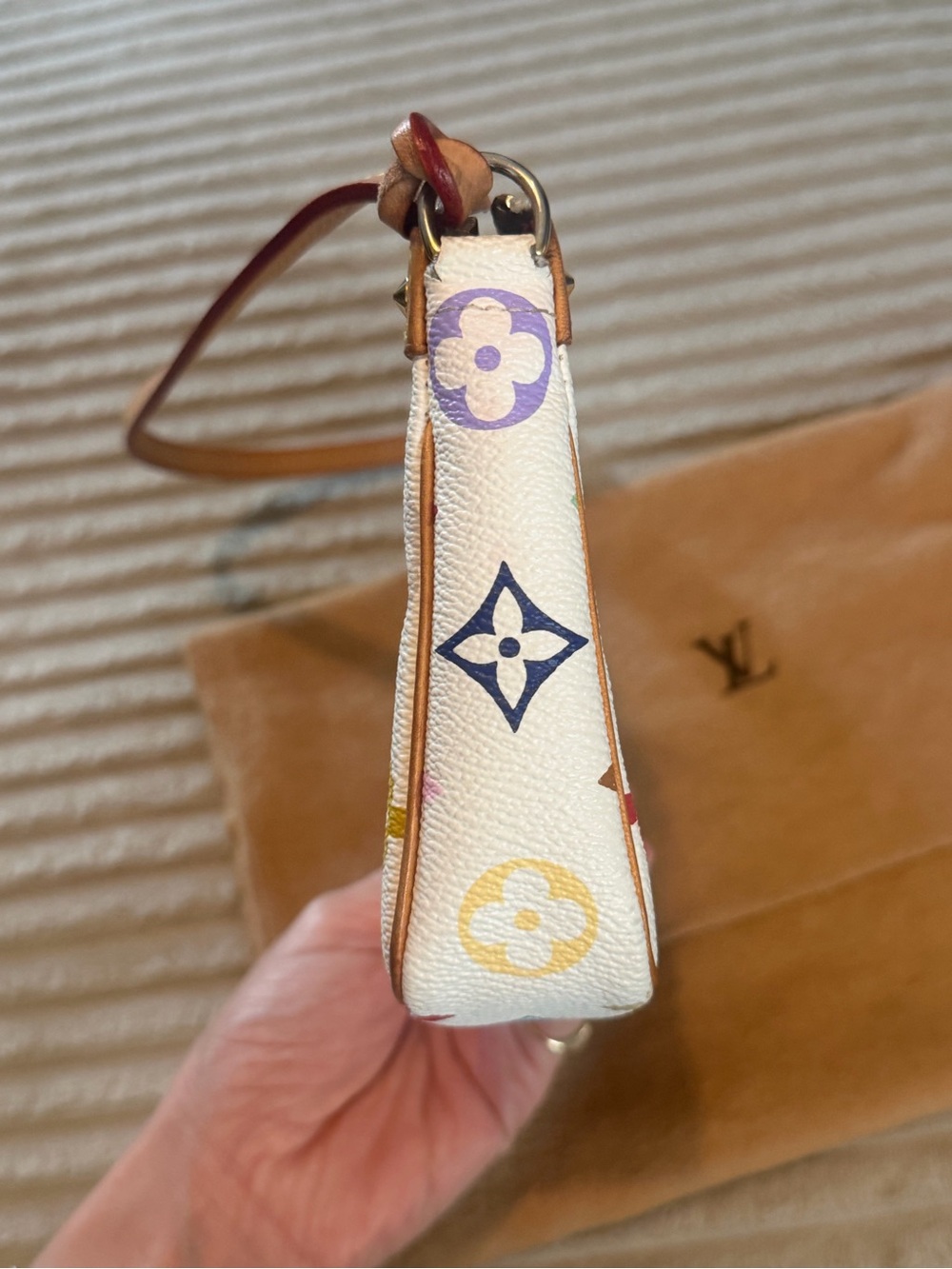 Louis Vuitton White Multicolore pochette Murakami - Picture 8 of 13